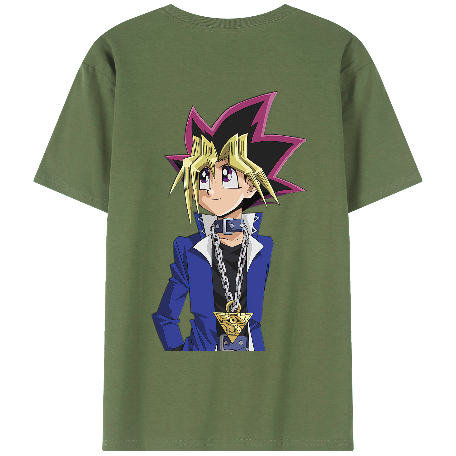 （画像用） 遊☆戯☆王 Yu-Gi-Oh! 綿100％ メンズ半袖Tシャツ（バックプリント） 通気性